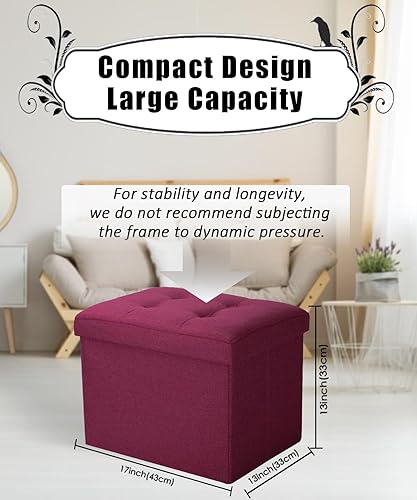 Miniatura 29 de Taburete otomano de almacenamiento otomano con reposapiés, banco plegable con almacenamiento, dormitorio de estudiantes y entrada, 16 x 12 x 12