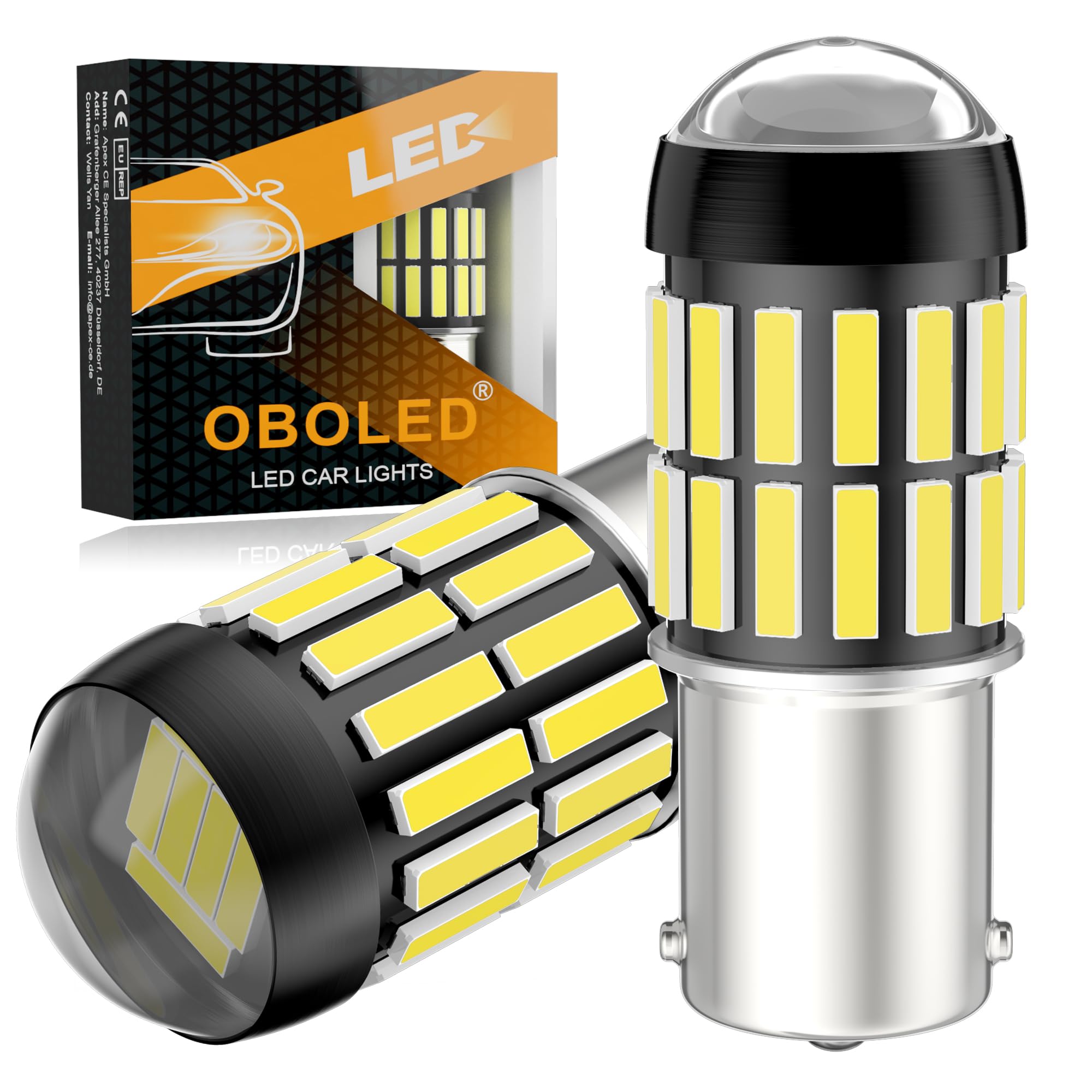 1156 P21w Ba15s 1141 7506 12V 24V 30V ledlampen voor auto en motorfiets, 1300 lm, met lens, 6.000 K, wit, voor achterlicht, achteruitrijverlichting, dagrijlicht, remlichten. (Set van 2 stuks 1156 P21w Ba15s 1141 7506 12V 24V 30V ledlampen voor auto en motorfiets, 1300 lm, met lens, 6.000 K, wit, voor achterlicht, achteruitrijverlichting, dagrijlicht, remlichten. (Set van 2 stuks