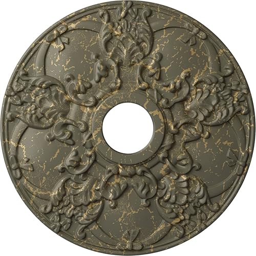 Vista 89 de Ekena Millwork CM18NOPOS Medallón de techo Norwich, 45.72cmOD x 8.97cmID x 1 3/8"P, pintado a mano cobre pulido