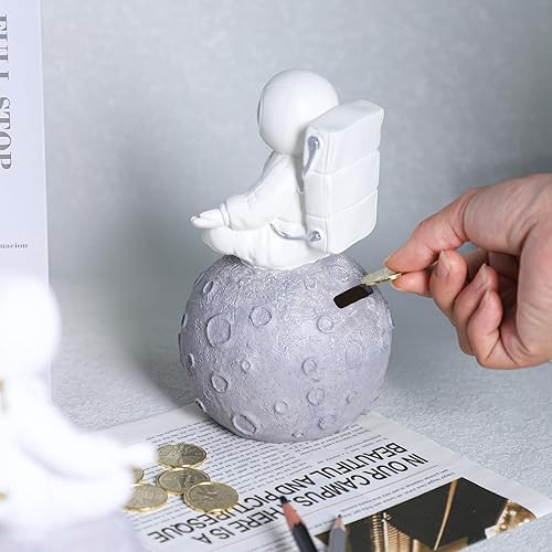 Miniatura 4 de Estatuas de astronauta y planeta escultura ornamento de escritorio Accesorios de escritorio Decoración de mesa Monedas Banco Sit
