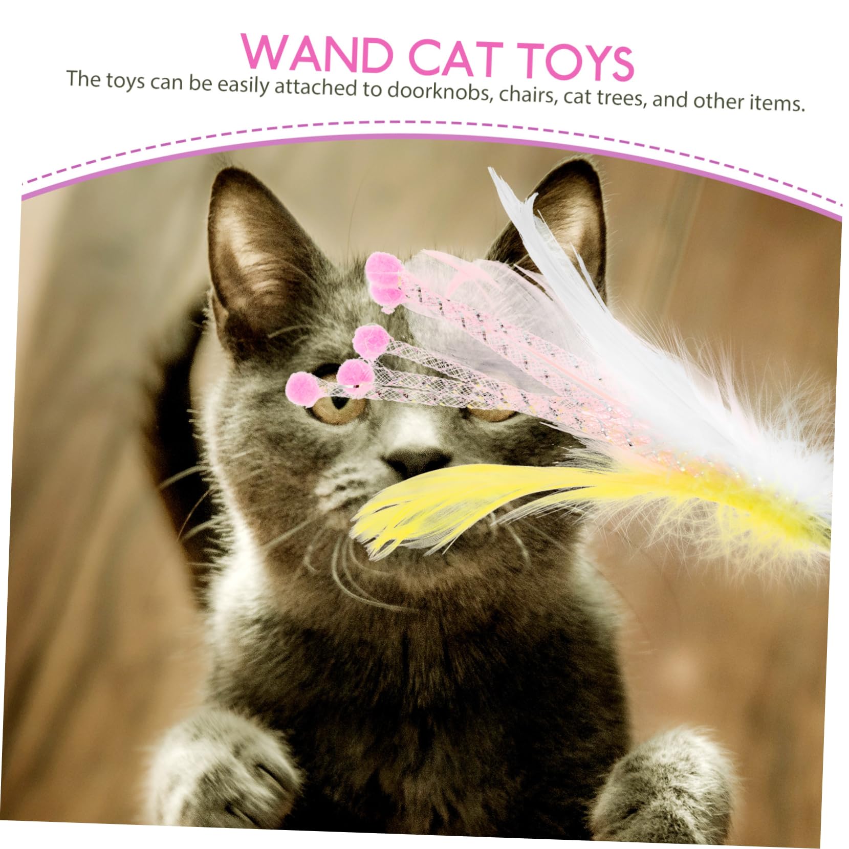 BESPORTBLE Jeux Chat Canne Canne Jouet pour Chat Pièces Recharge Teaser Interactive Cat Toy Arbres à Jouets pour Plume De Jouets pour De De Jouet pour La Plume