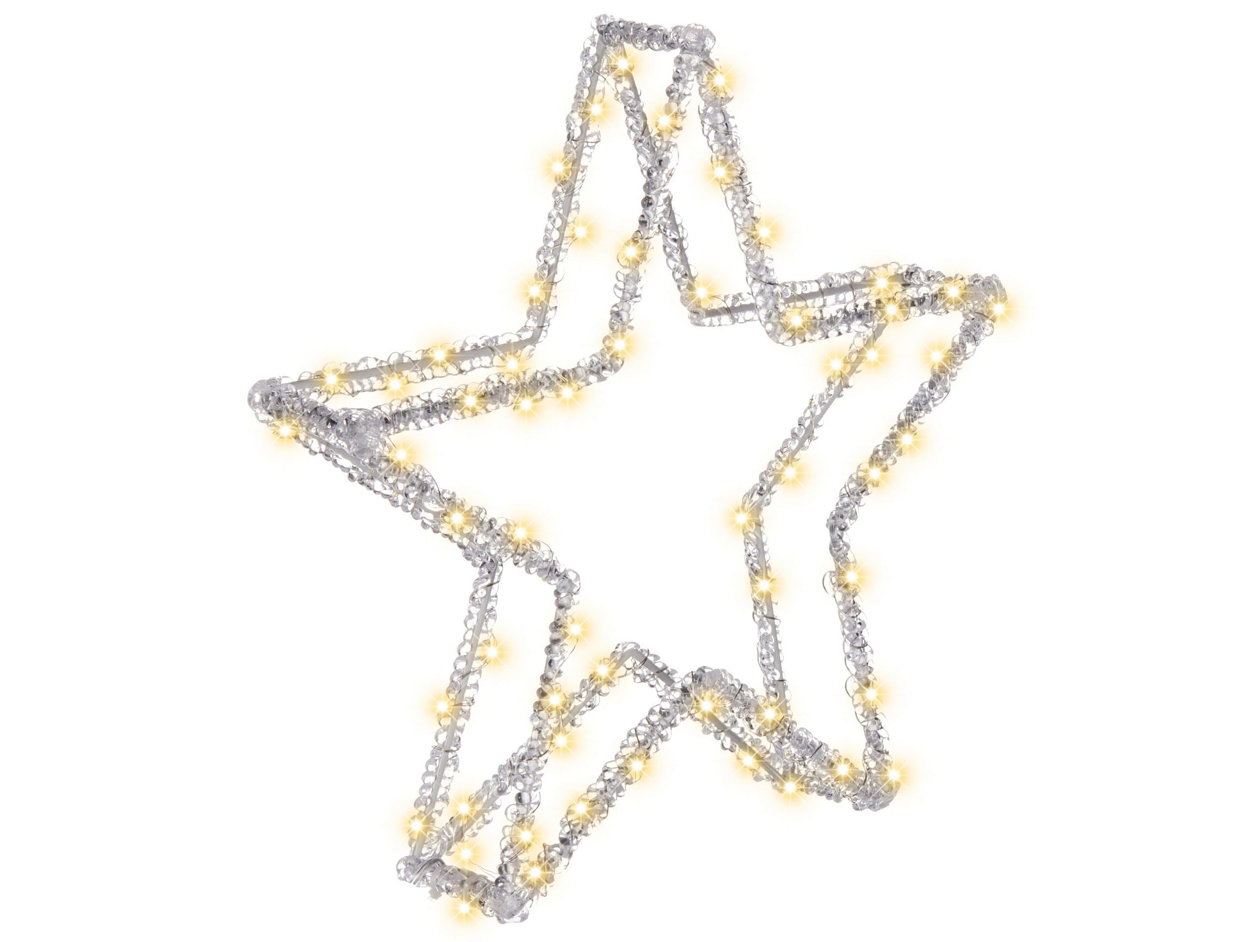 Beliani Out- & Indoor Weihnachtsbeleuchtung LED Acryl Sternform weiß mit Kabel Simo