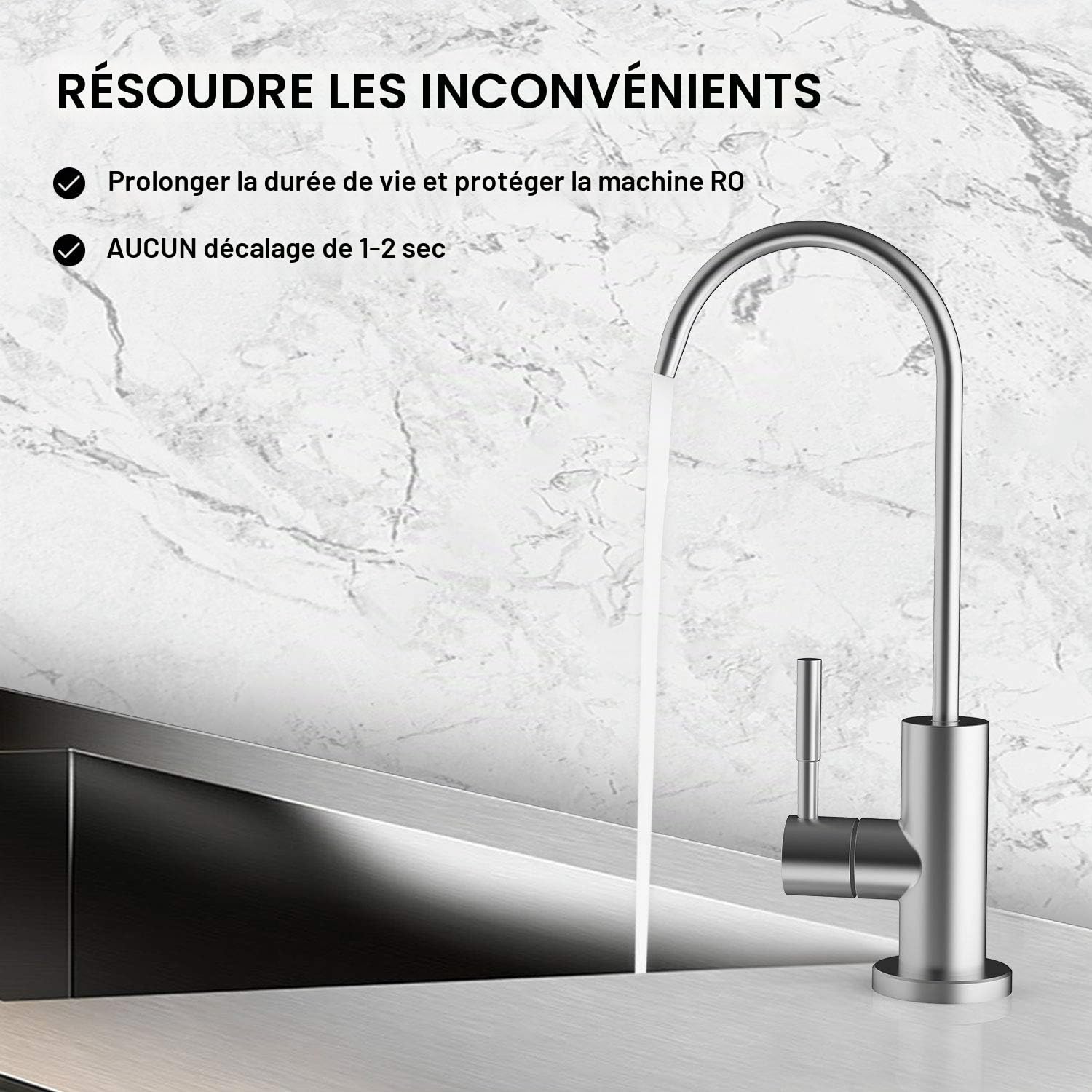 Frizzlife MWT3 Mini réservoir d'eau sous pression avec vanne à boisseau sphérique pour système d'osmose inverse PD400, PD500, PD600-TAM3