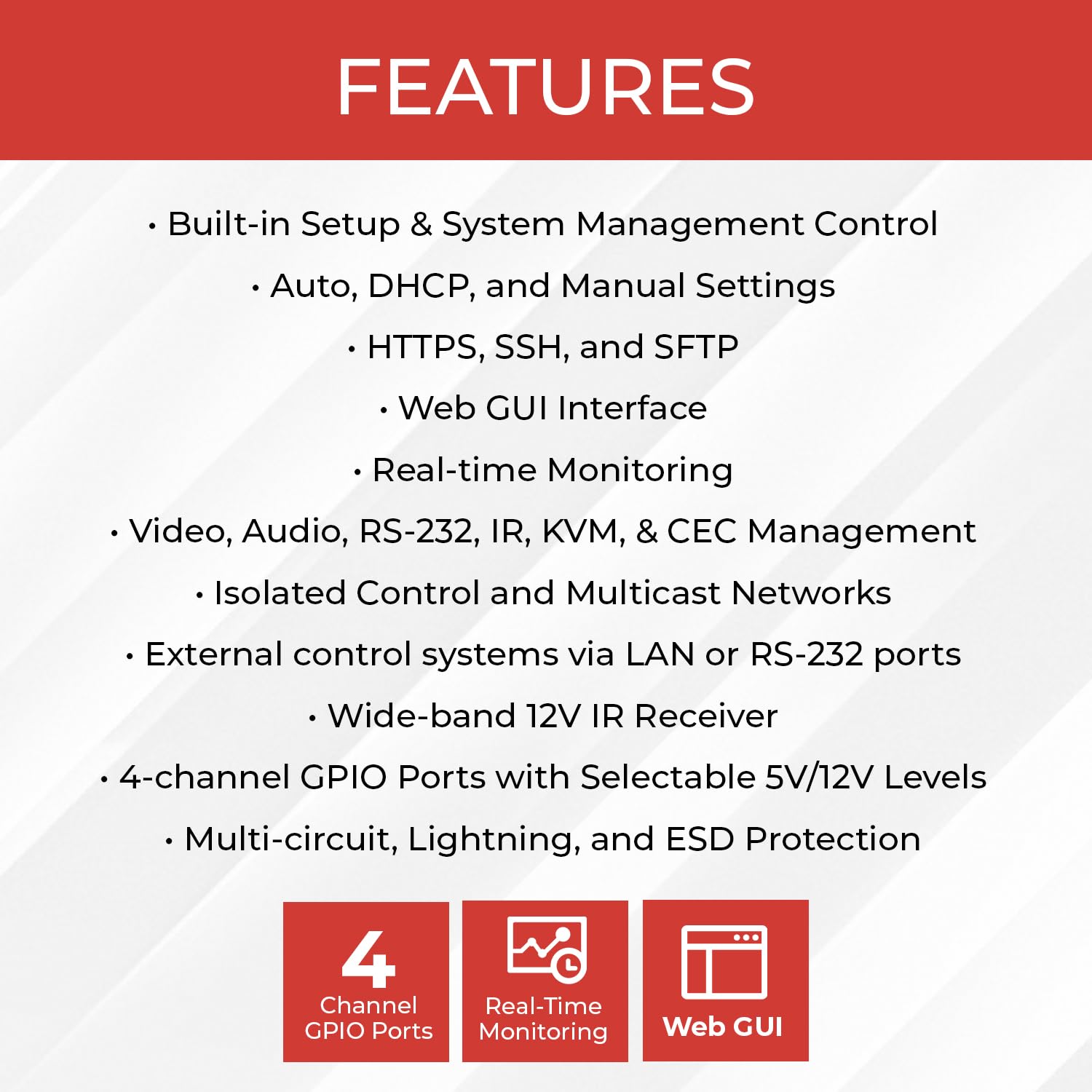 ToVi X4UH-CB AV Over IP Hub di rete con doppie porte LAN, RS-232 IR KVM CEC Control, PoE, sicurezza HTTPS/SSH, gestione GUI Web per la distribuzione AV