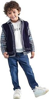 طقم ملابس شتوية 503108 للأولاد، طقم جاكيت وكارديجان وقميص وتيشرت وبنطلون جينز من جيه بي جابر، أزرق- مقاس 6