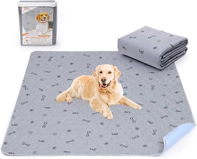 Pack of 2 Highly Absorbent Puppy Pads, 80 x 92 cm, Waterproof and Washable Puppy Training Pads, Non-Slip Dog Blanket for Sofa and Floor product image