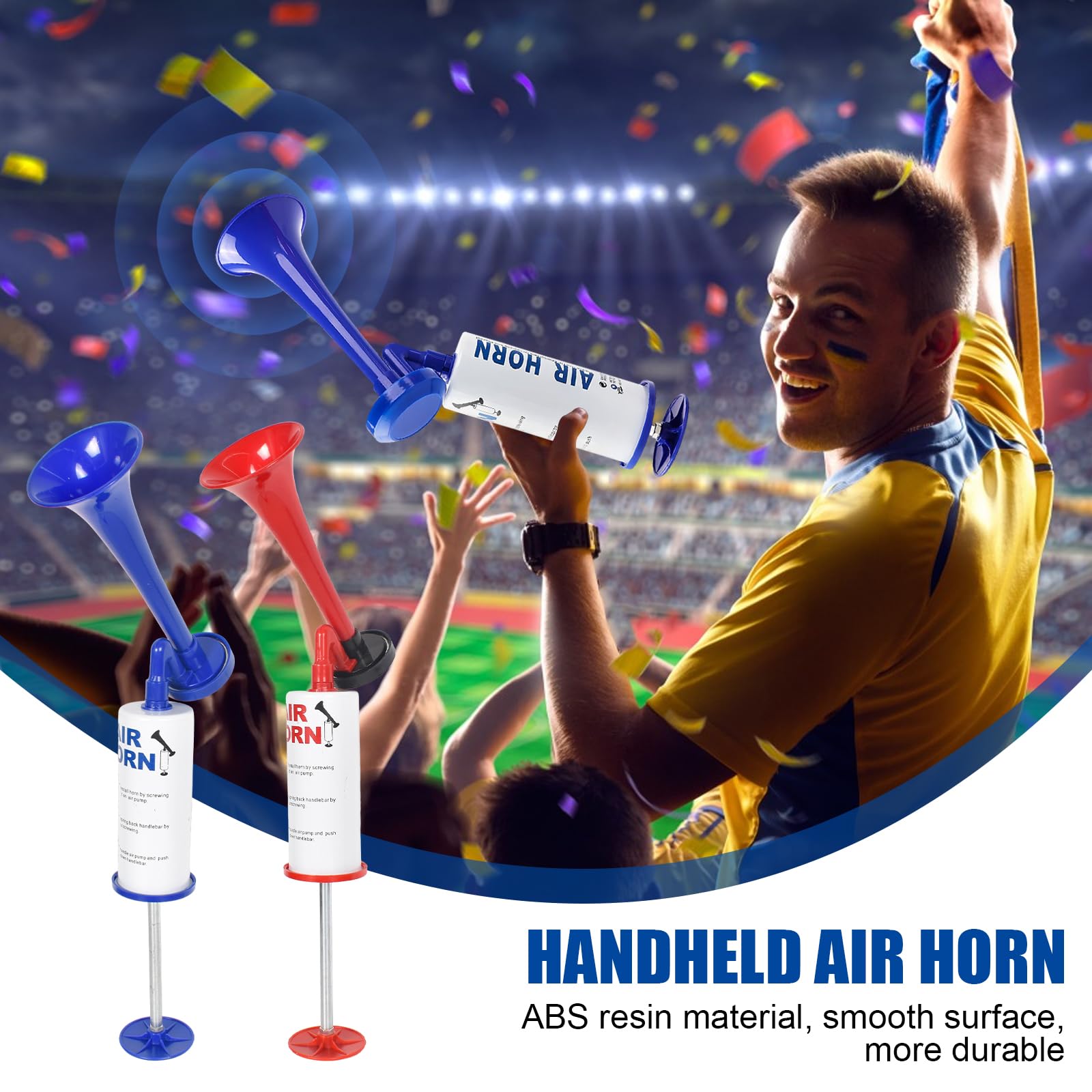 Zimoer Tromba da Stadio Tromba Stadio ad Aria Manuale Fanfare Air Horn Estremamente Forte Trombetta da Stadio Riutilizzabile per Partite di Calcio per Nautica, Eventi Sportivi, Celebrazioni