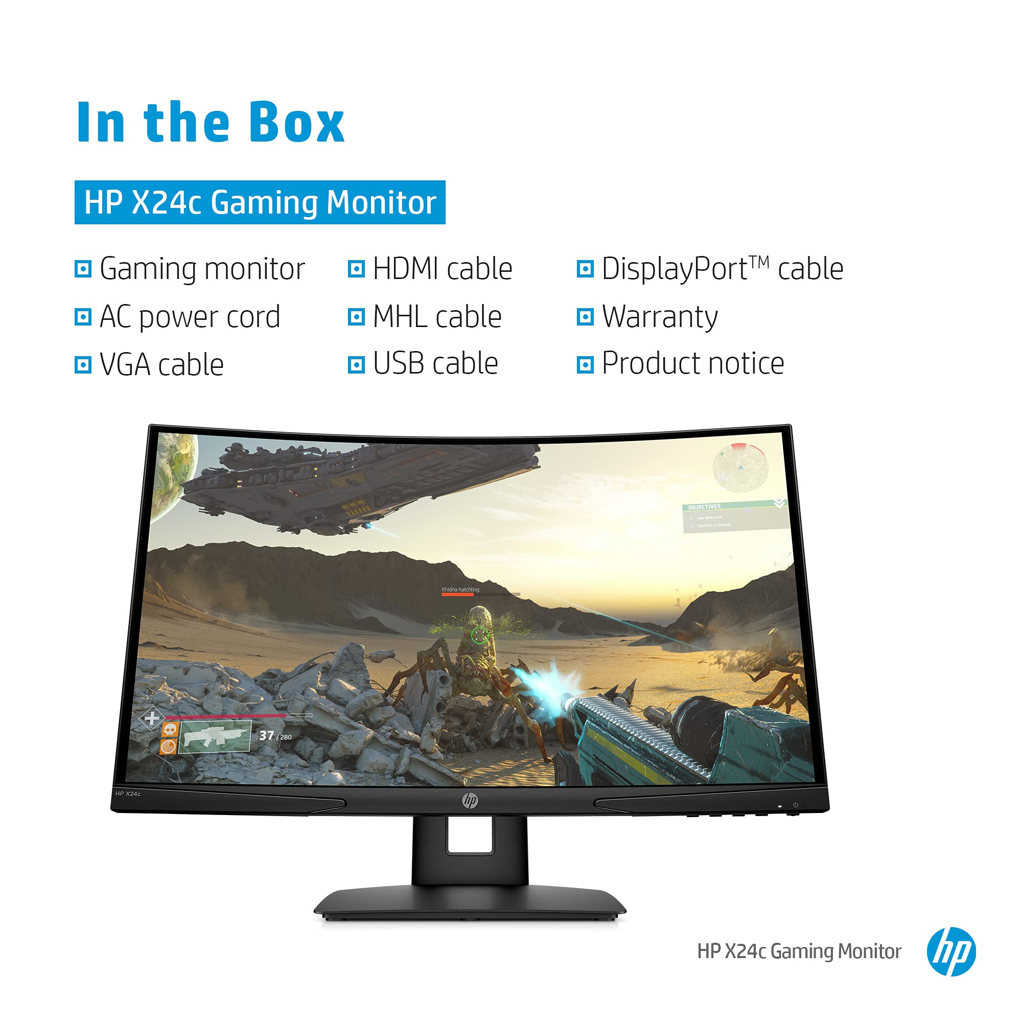Buy HP X24c Gaming Monitor, 1500R Curved Gaming Monitor in FHD
