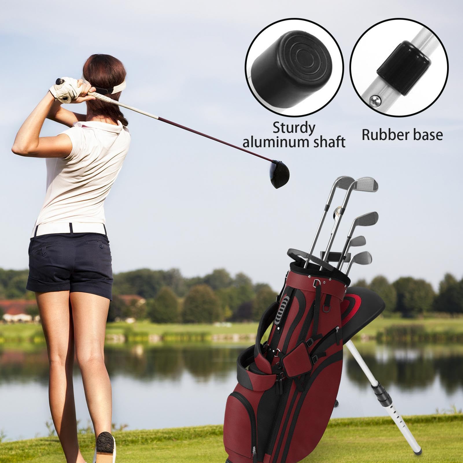 Golfs Travel Bag, Halterung Pole, verstellbar, Aluminium Shock Resistant Stick mit Top Cover, Protective Storage Gear for Sportsman Men Women Outdoor Transport, 19.69-51.97 Zoll