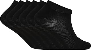 Bamboo Trainer Ankle Socks - Breathable Low Cut Ankle Trainer Socks for Men & Women - Black, White- UK Size 4-6 or 6-11