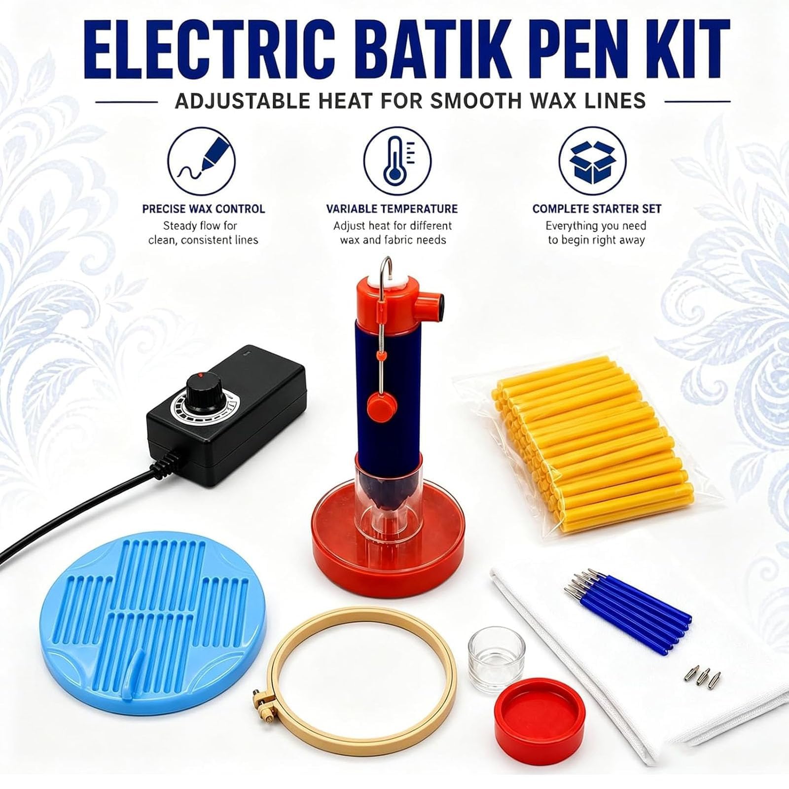Elektrischer Kistka-Wachsstift, Batik-Werkzeugset