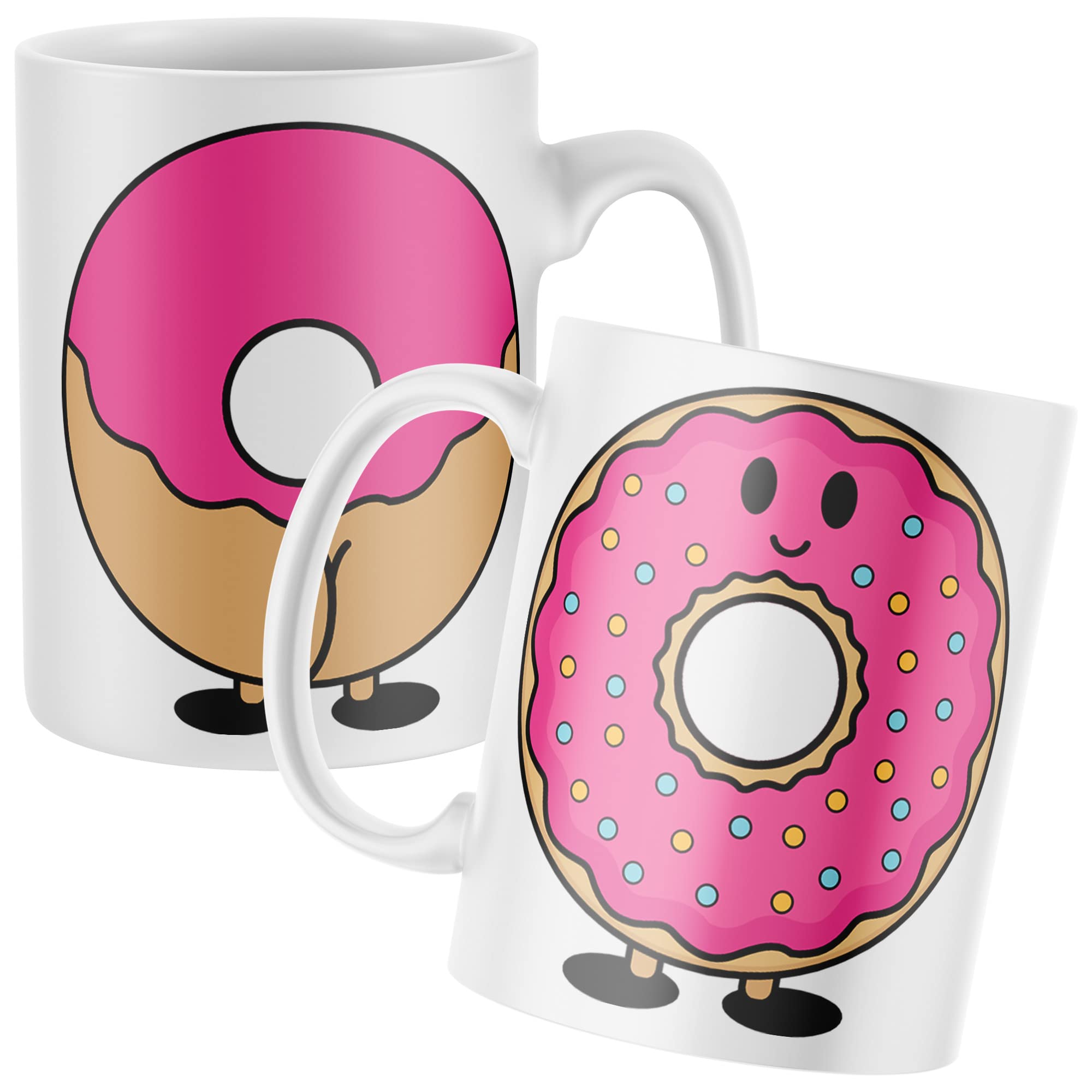 Purple Print House Rude Donut Mug Funny Donut Gifts for Men and Women Coffee Tea Hot Drink Cup