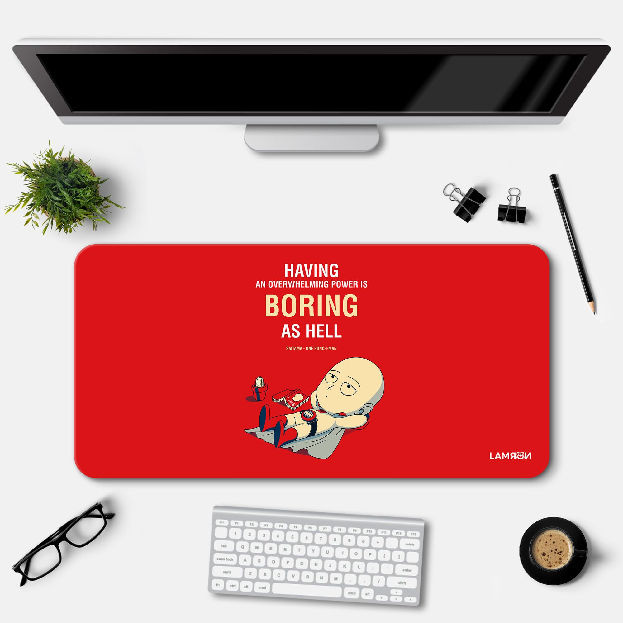 Lamron Having an Overwhelming Power is Boring As Hell Printed Deskmat | Laptop Mat for Work from Home | Gaming Anime Art Mouse Pad | Computer Table Mat | Deskpad for Office Table (11 x 23 Inch) (B0D2P2L3CG) Amazon Price History, Amazon Price Tracker