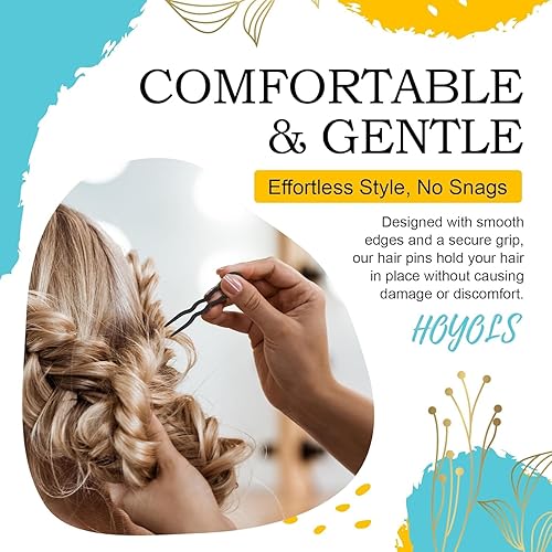 Miniatura 4 de Hoyols 12 horquillas para el cabello estilo francés de 3.5 pulgadas, pequeño tenedor francés para el cabello, horquillas onduladas en forma de U,