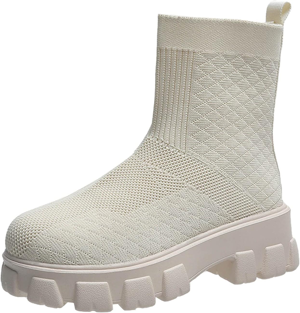 Amazon.com: Botas de tacón grueso con plataforma para mujer con tacón de  bloque para combate, puntera redonda, Chelsea Chelsea botines de malla  transpirable PU zapatos botas de otoño (blanco, 7) : Ropa,