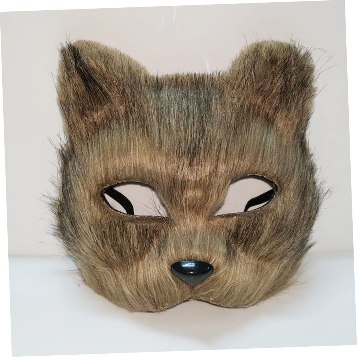 Veemoon Fox Mask Half-face Cosplay Carnival Carnival Mask Comfortable Breathing Holes for Halloween Party (grey)