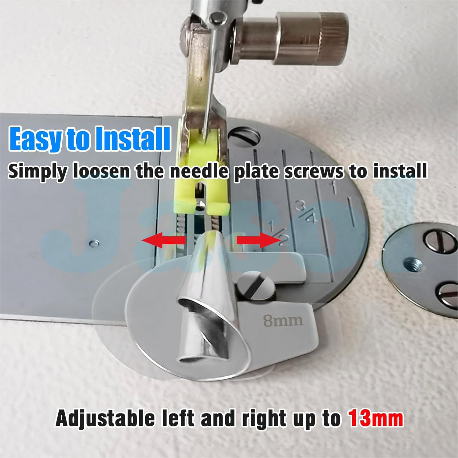 1pcs Sewing Rolled Hemmer Foot, 3-10mm Rolled Hem Presser Foot Set for Sewing Machine Accessories, Curved Scroll Hemmer Upgrade Presser Feet Sewing Supplies for Home Industrial (3MM) — Amazon image 3