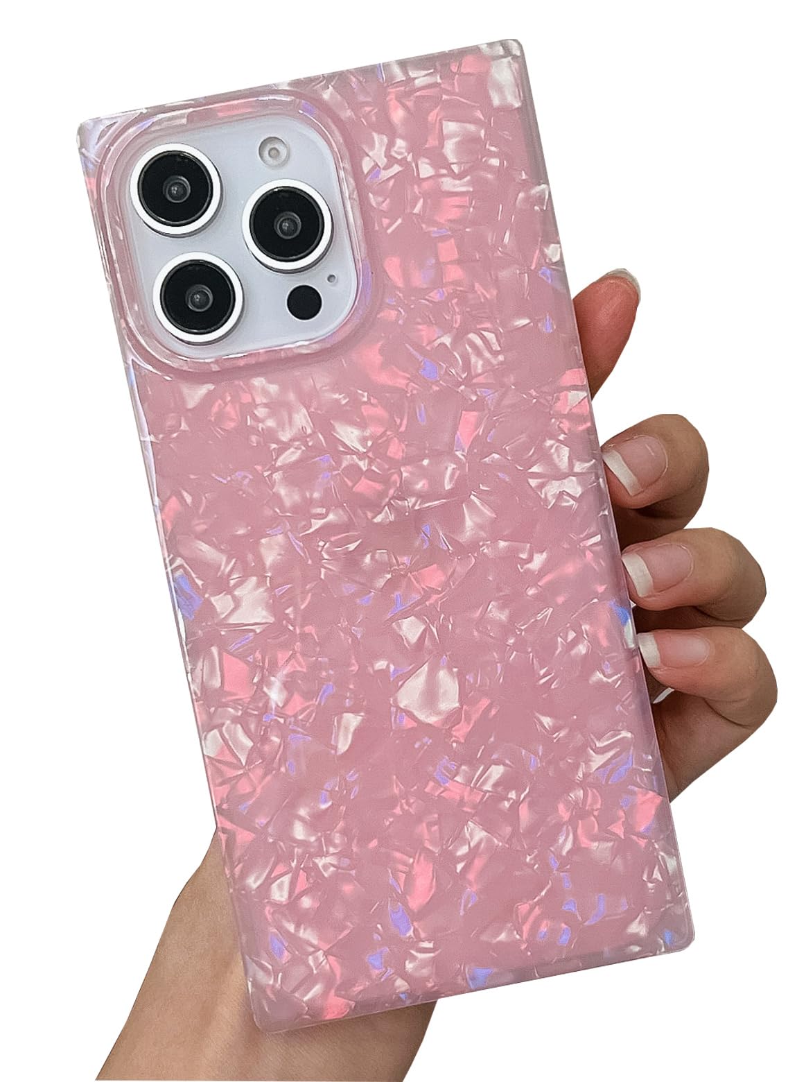 BANAILOA Compatible with iPhone 16 Pro Case Rectangle for Women,Luxury Sparkle Colorful Shell Protective Soft Slim Girly Cover Designed for iPhone 16