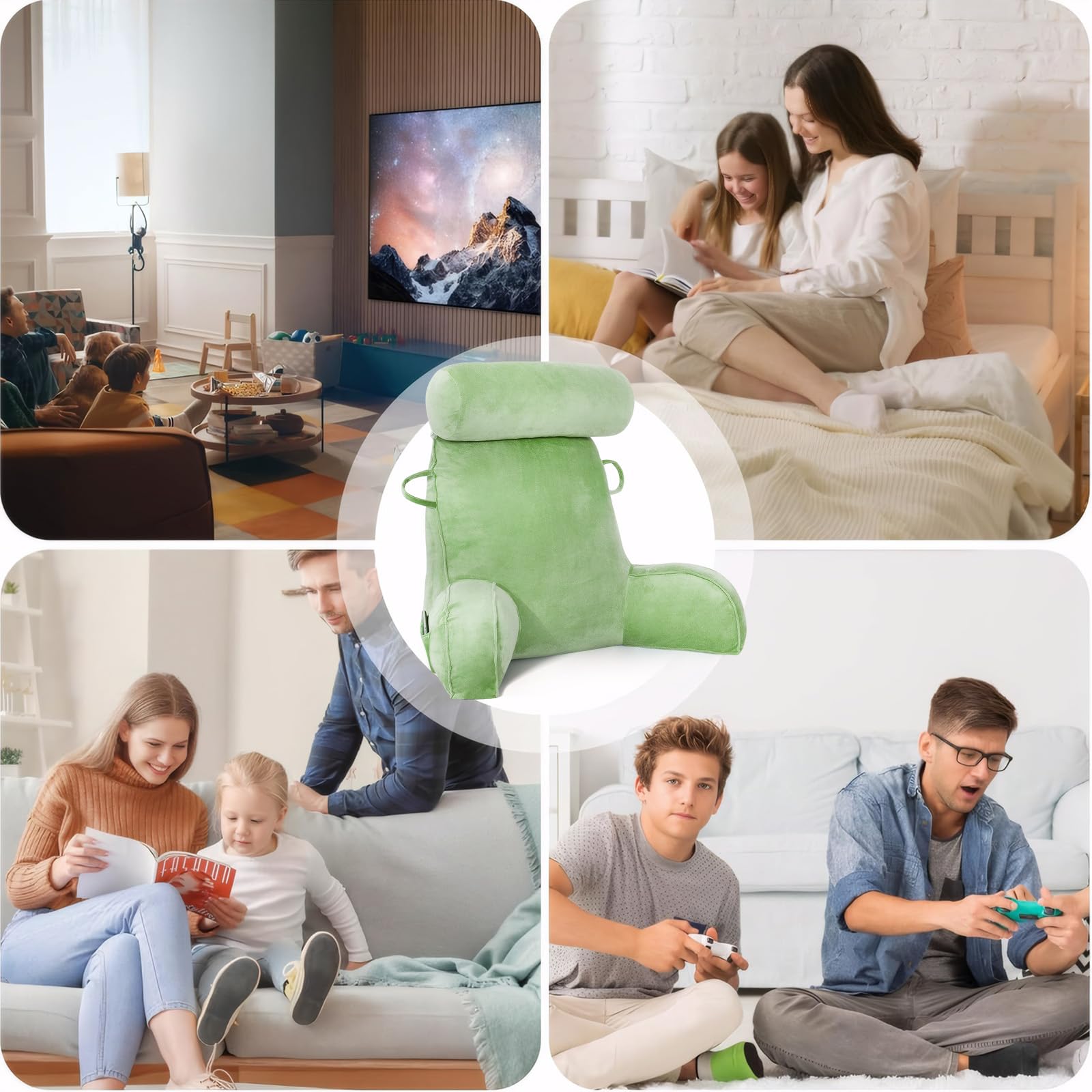 Coussin Dorsal Lit-Canapé Avec Traversin Amovible Et Poche Latérale