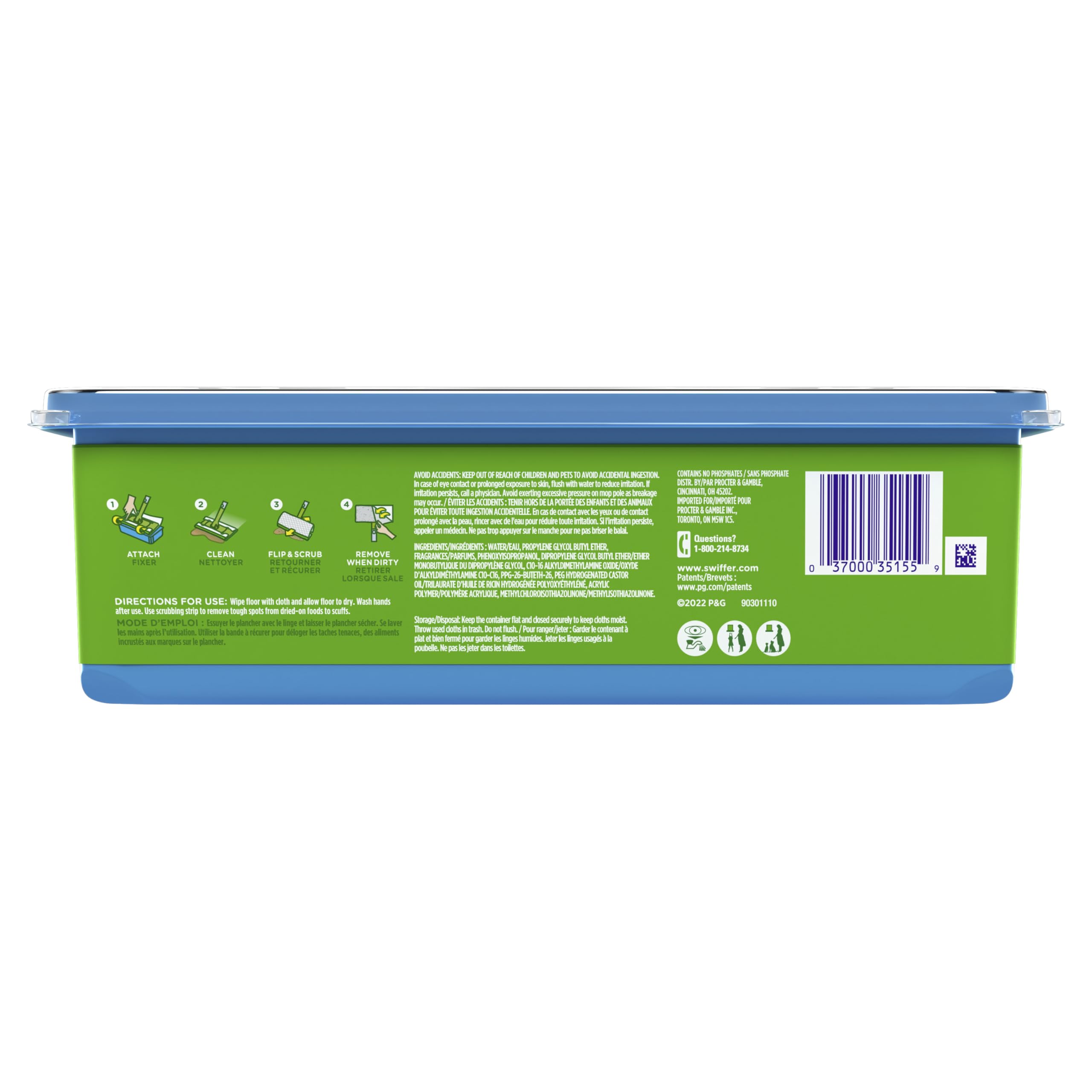 P&G Swiffer - Juego de 6 recambios de almohadilla de limpieza húmeda, aroma fresco de ventana abierta, 24 piezas