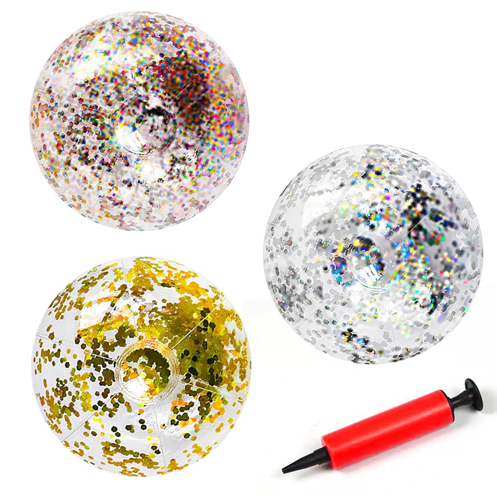 YANGUN 3 Piezas Pelota de Playa Inflable, Pelotas de Playa Hinchable, Pelotas Playa Inflable de Colores, para la Piscina, la Playa, Las Fiestas de Verano y los Regalos