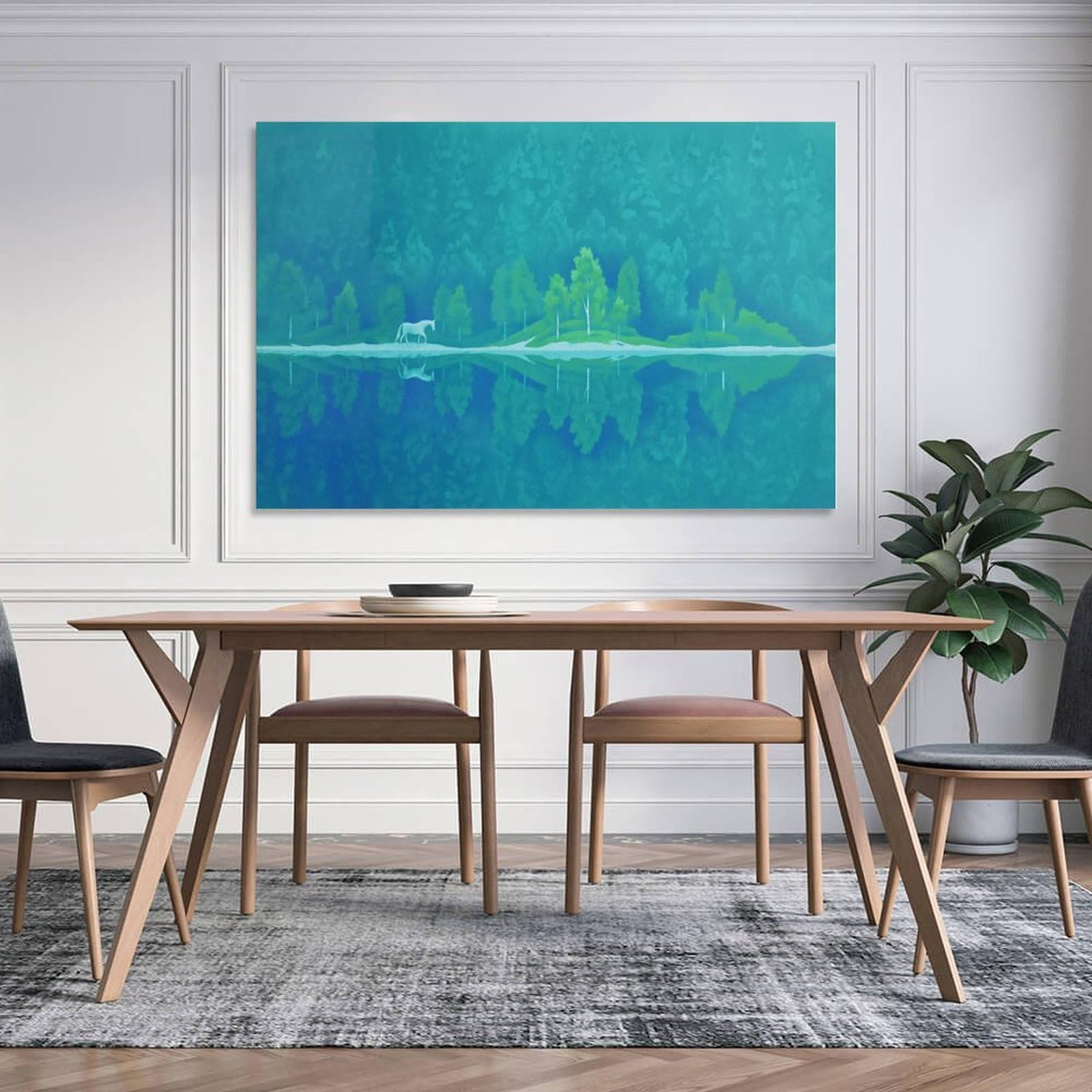 Amazon.co.jp: 東山魁夷風景画「緑響く」ポスター 有名画家、版画家