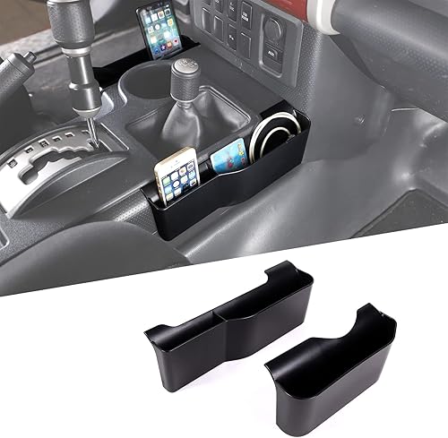 LLKUANG Central Gear - Caja de almacenamiento en ambos lados para Toyota FJ Cruiser 2007-2021 Bandeja multifuncional de ABS para automóvil, bandeja