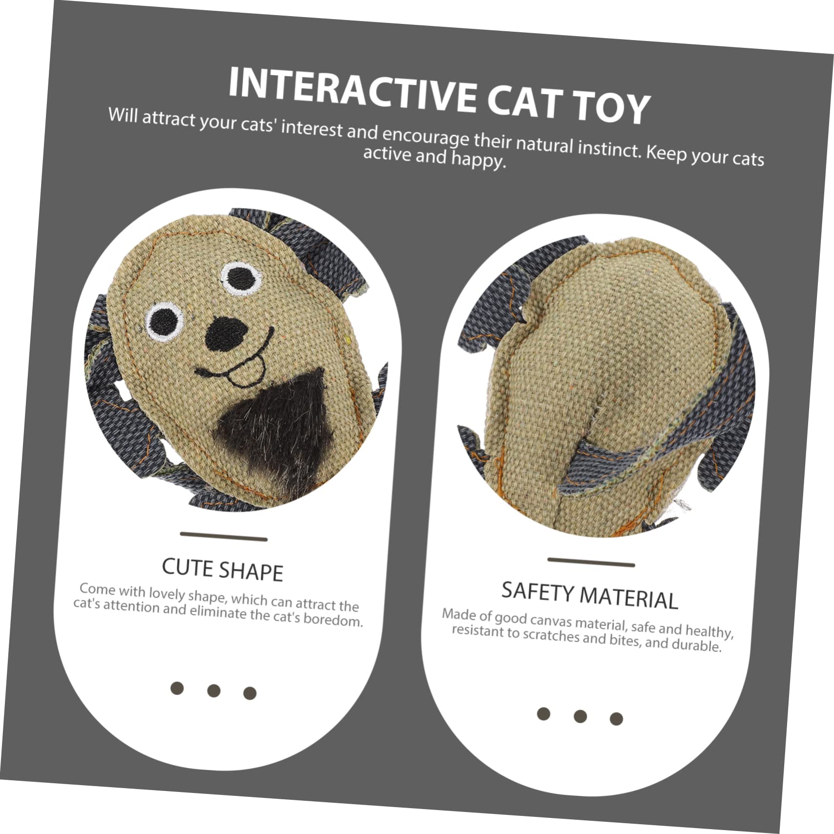 Mipcase 15piezas Juguetes De Molar para Gatos Lona Forma De Ratón Kit para Estimulación Interactiva y Diversión De Mascotas