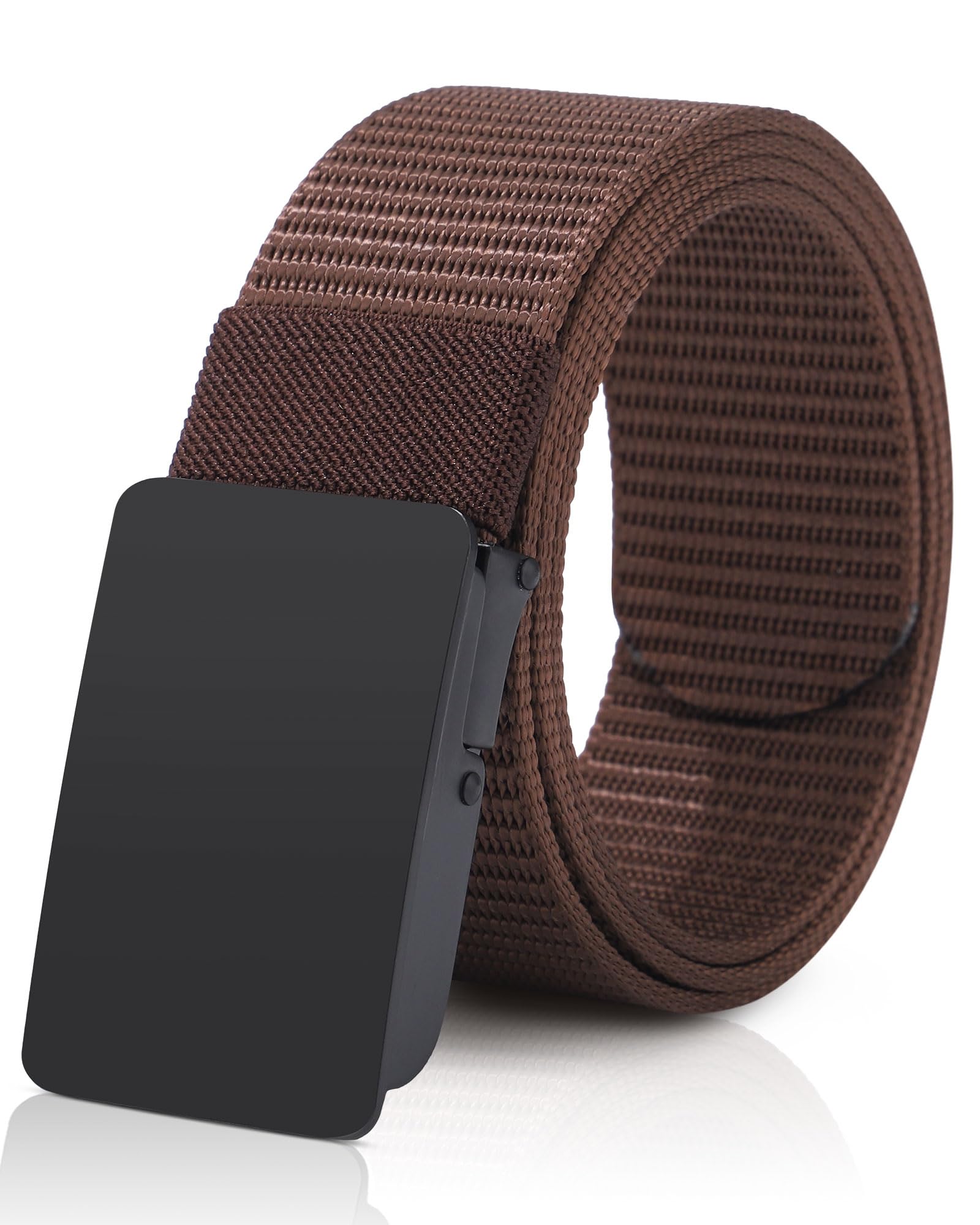 AWAYTR Nylon Tactical Belt for Mens- No Hole Golf Belt with Metal Buckle for Casual Jean Pants