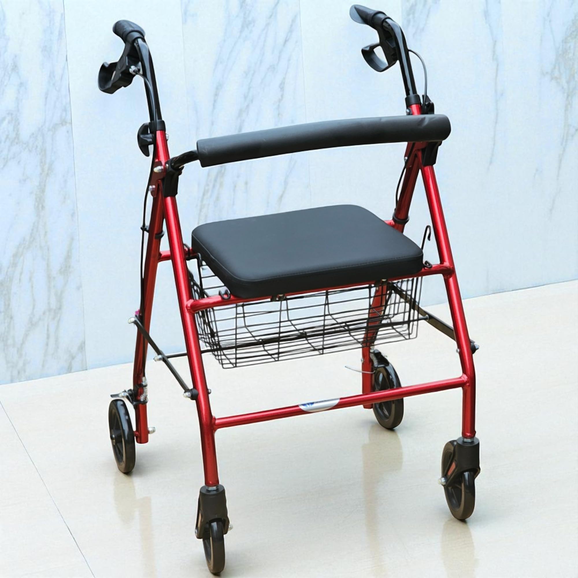 VEAYVA Premium Rollator Walker with Seat & Storage – Lightweight Folding Mobility Aid for Seniors & Adults | Adjustable Height, All-Terrain Wheels, Travel-Friendly Design