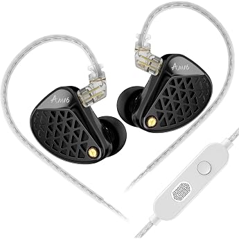 KZA COUSTICS KZ AM16 In-Ear Monitor Headphones with 16 BA Drivers HiFi IEM with Clear Stereo Sound Over All Frequencies Gaming Earphones with Removable Silver-Plated OFC Cable for Musicians Audiophiles
