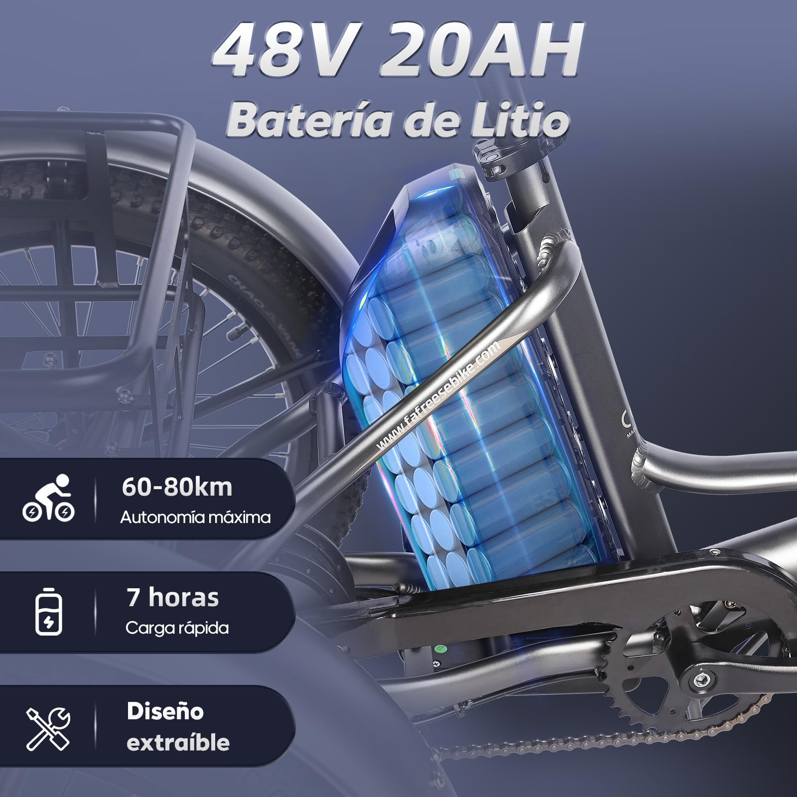 Fafrees Triciclo Eléctrico F20 Mate para Adultos, Plegable 20" x 3", Batería de 48 V/20 Ah, Frenos Hidráulicos, Triciclo de Carga Eléctric 250W, Alcance 115km