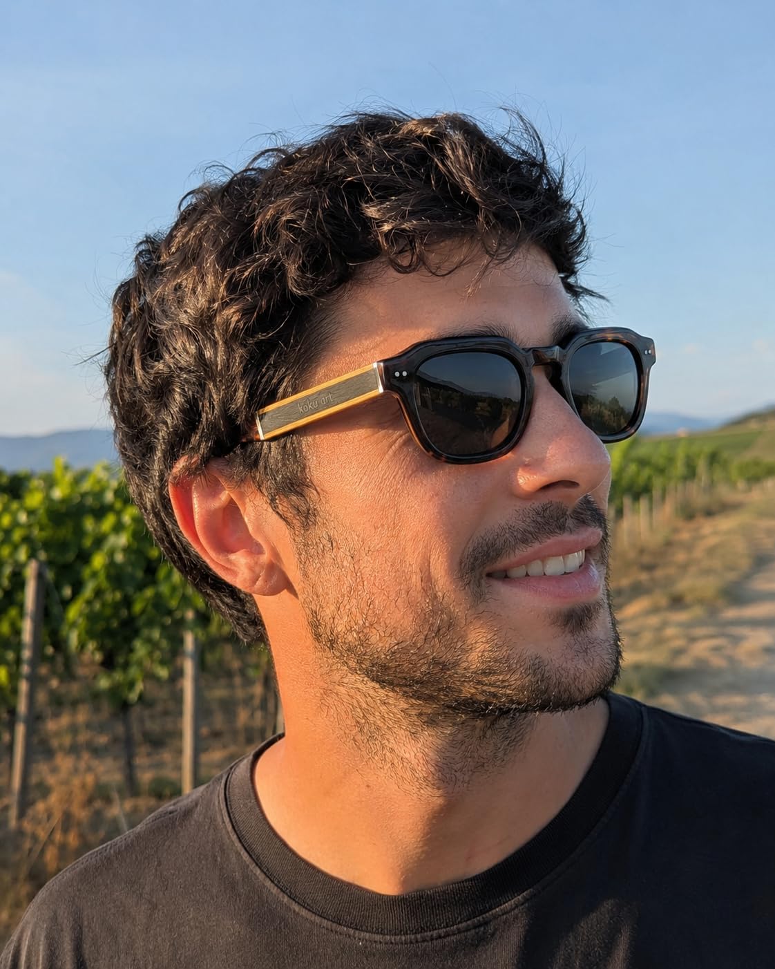 KOKU Art - Gafas de Sol Polarizadas Hombre y Mujer | Colección de Diseño Exclusivo en Madera, Acetato y Metal | Protección UV400 | Estuche de Corcho y Funda