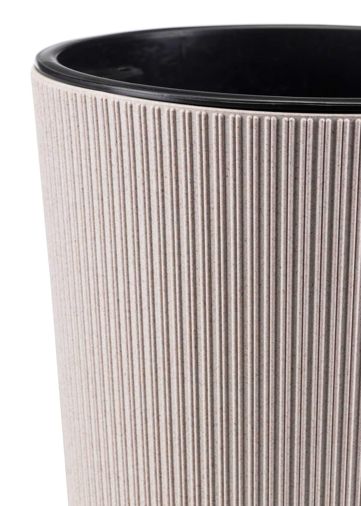 Lot de 2 grands pots de fleurs avec insert pour jardinière, beige, en plastique, pour décoration de salon ou de jardin | Lot de 2 cache-pots (30 x H57 cm et 25 x H46 cm)