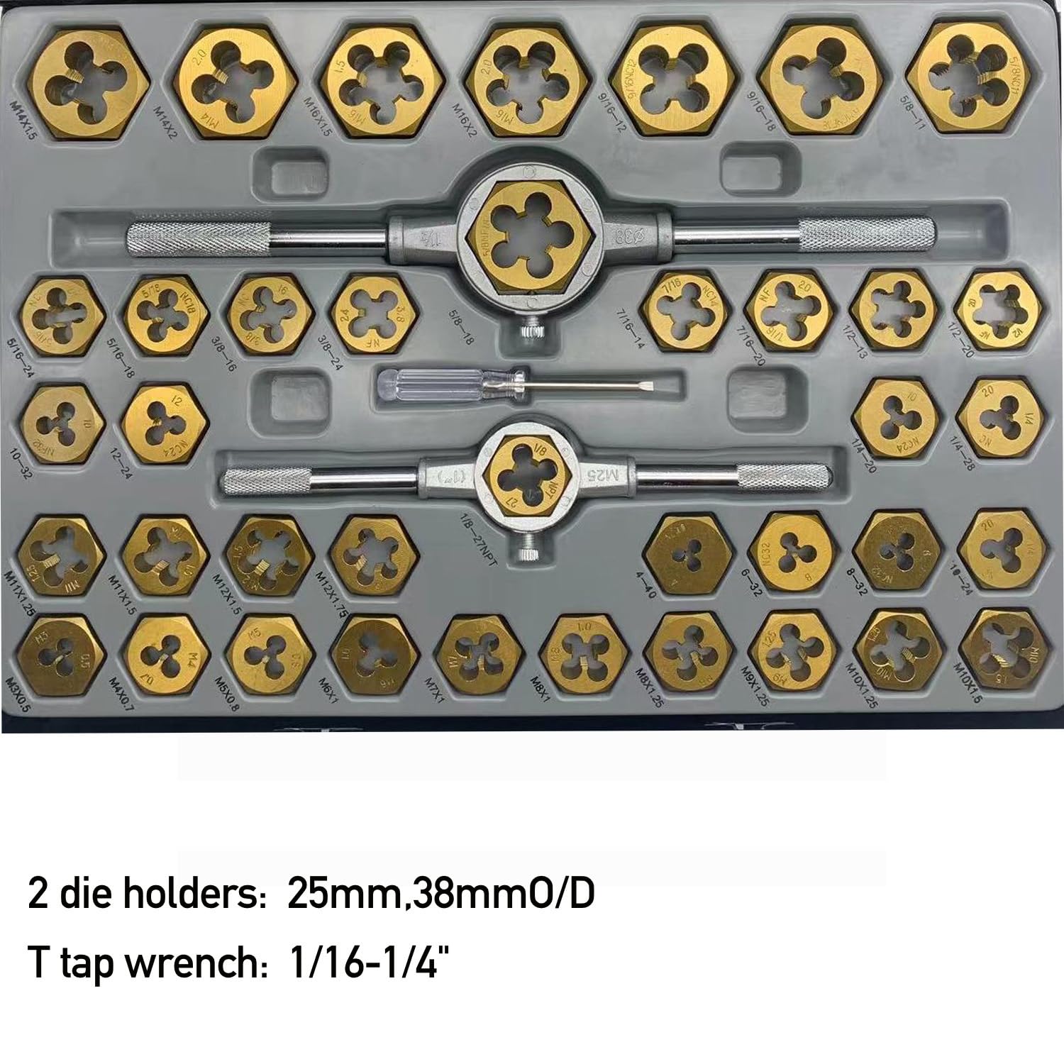 Nuevo Juego De Grifos Y Matrices Bsf 1/4" - 3/4" En Caja 32 Piezas