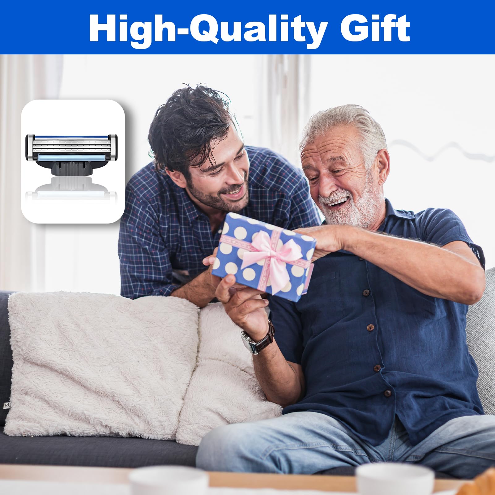 16 Hojas De Afeitar Compatibles Con Gillette Mach 3 Men, Repuestos De Cuchillas Para Mach 3, Recortadora, Cuchilla De Afeitadora Manual, Cuchilla De Repuesto De 3 Capas Con Doble Banda De Lubricación — view 6