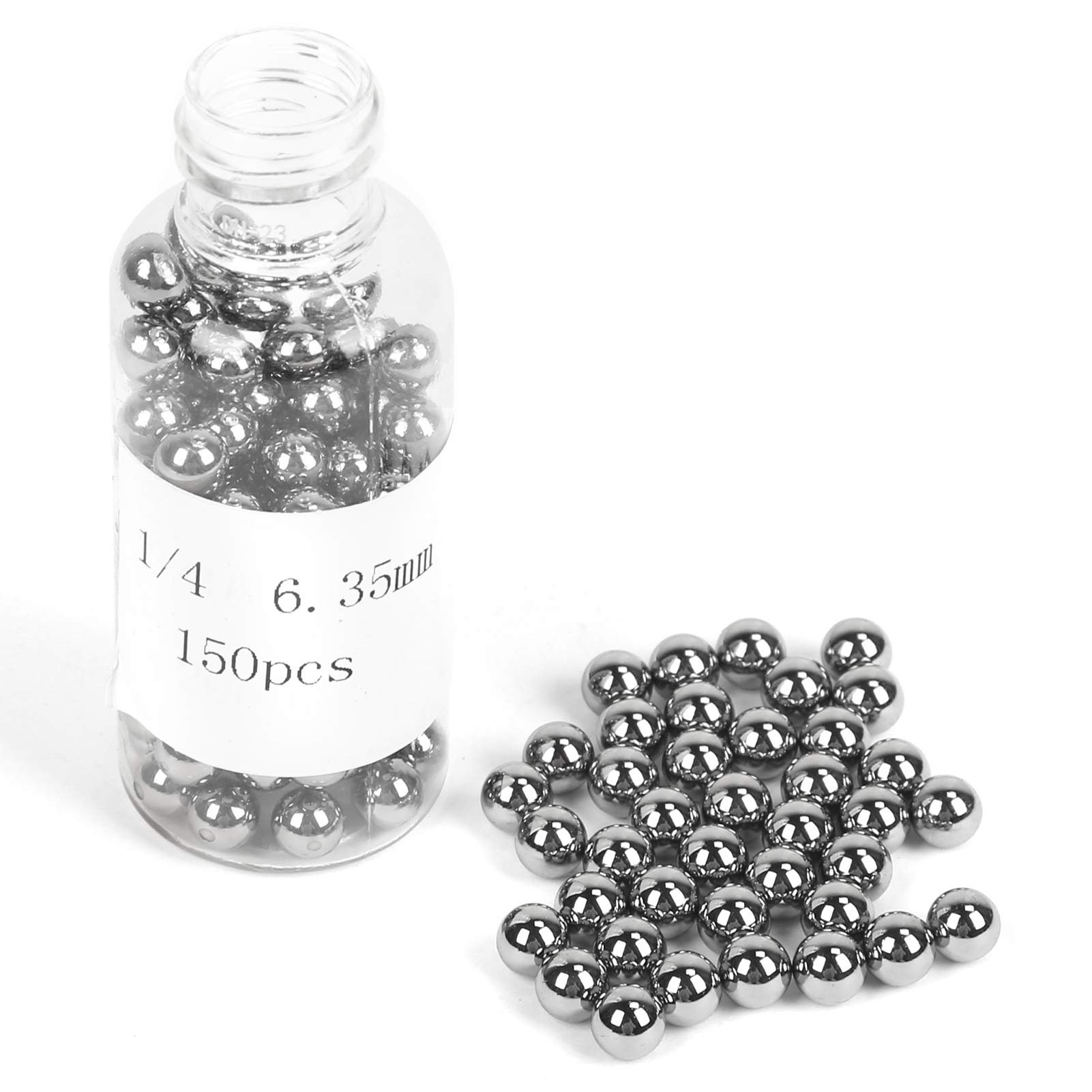 needlid Loose Ball Bearings, 1/4in Replacement 150pcs Stainless Steel Bike Bearing Balls for Plastic Hardware for Aerospace for Chemicals