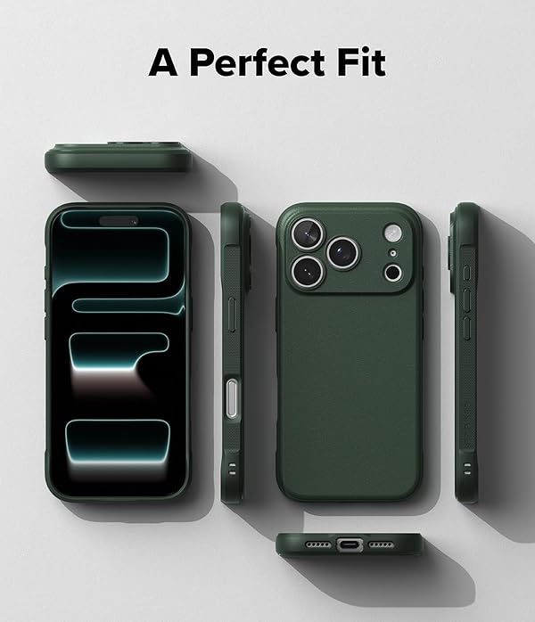 Ringke Onyx for iPhone 17 Pro Case, [Firm Grip] Micro-Embossed Bumper Non-Slip Anti-Fingerprint Scratch Resistant Shockproof Protective Cover with Precise Cutouts - Dark Green by Ringke - Image 7