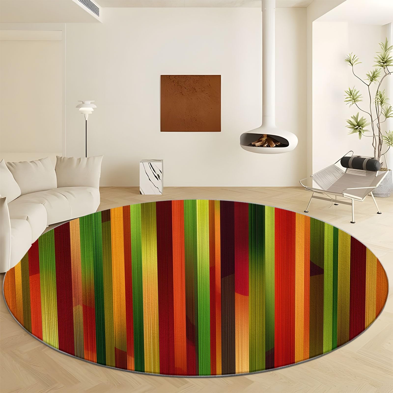 Tapis rond bohème 210 cm lavable pour raviver un salon ou une cuisine