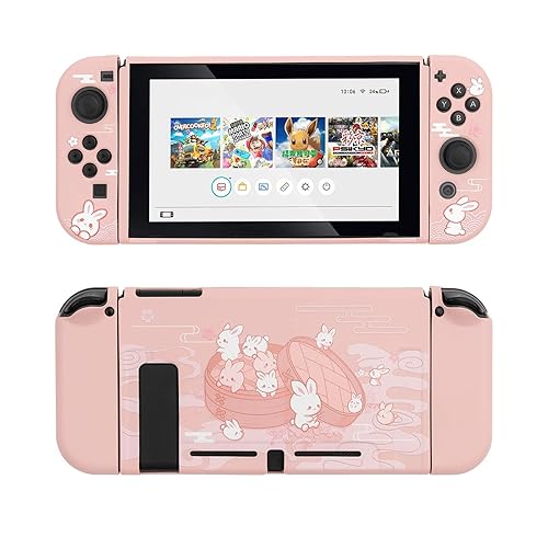 GeekShare Protective Case Compatible with Nintendo Switch, Soft TPU Slim Case Cover Fit Switch Console and Joy Con (Steamed Bun Rabbit) [Video Game]