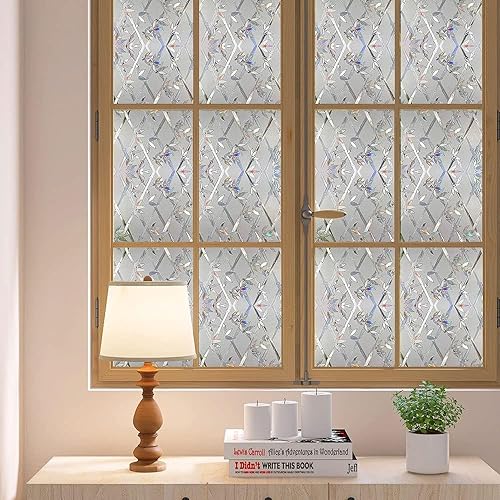 Miniatura 6 de Película de privacidad para ventana, película 3D de vitrales, calcomanías decorativas de vinilo para ventana, película de adherencia estática no