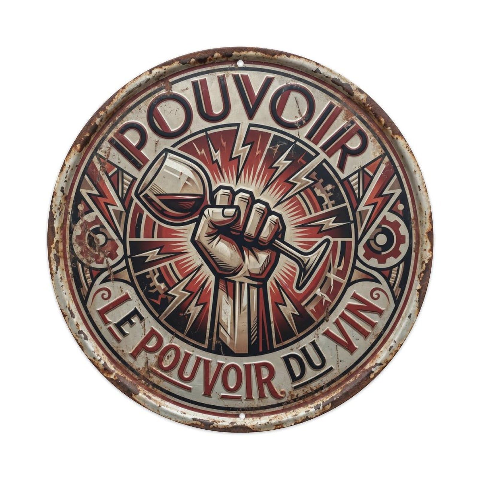 Power Humorous Bistro Power Vintage Metal Tin Sign Plaque Wall Decor for Cafe, Club Bar, Office, Garden Metal Poster 8x8Inch