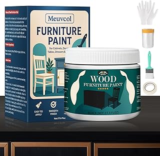 Furniture Paint All In One - 17.6 Oz Black Paint for Wood, Cabinet, Doors, Tables & Dressers, Matte Finish Black Touch Up Coating No Sanding, Easy Application - Water-Based, Non-Toxic, Low Odor