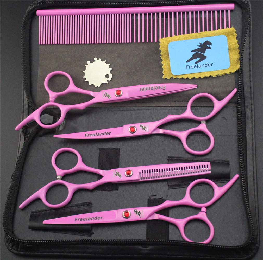 Pet Forbici Kit Grooming 6.0 Pollici, Professionale Dell'animale Domestico Trimmer Corredo dei Capelli dell'Acciaio Inossidabile Forbici Set per Cane O Gatto, Luce E Sharp
