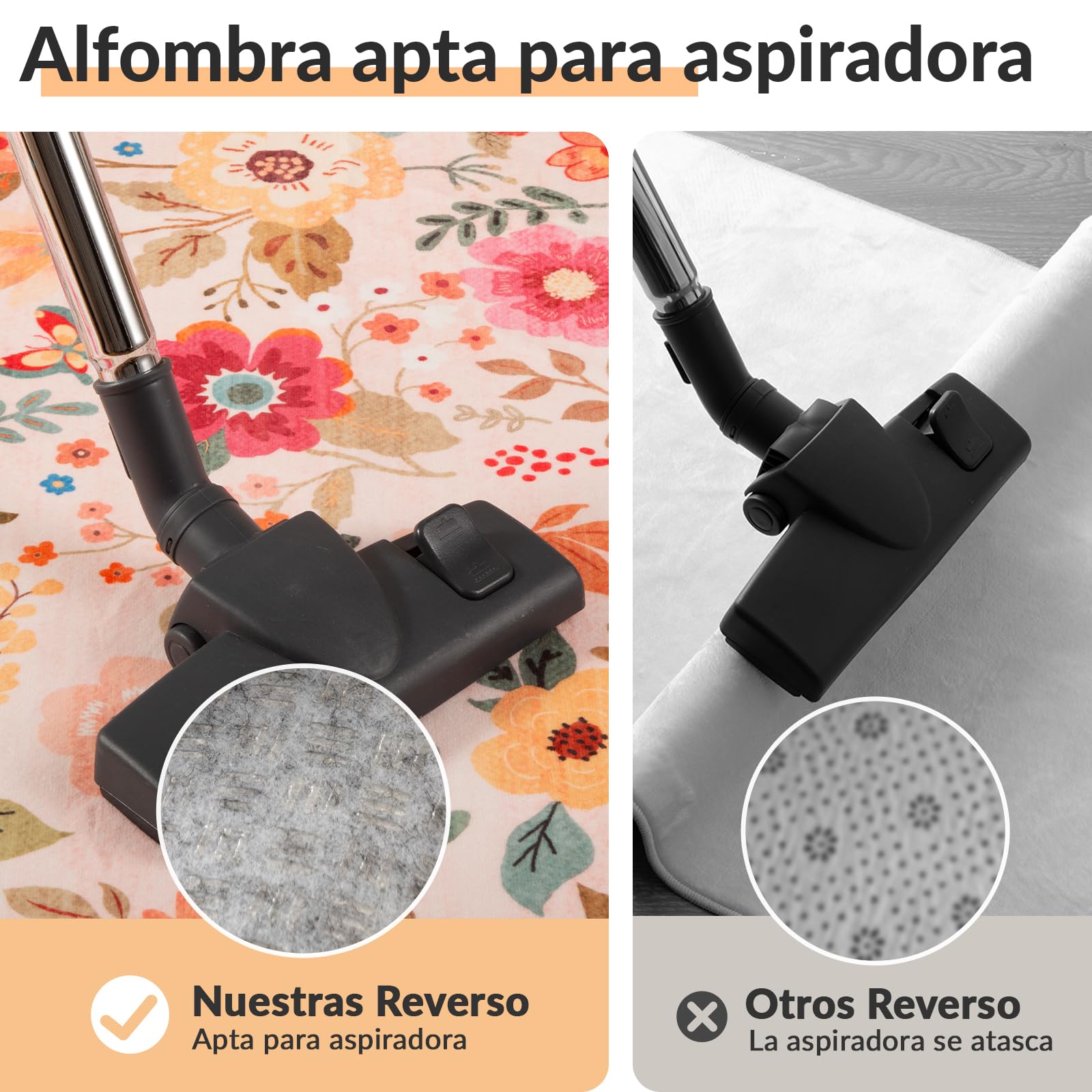 INOVADAY Alfombra Lavable 120x180 cm Rosa/Beige Alfombra de Salón | Dormitorio, Cocina, Recibidor, Baño, Comedor, Pelo Corto, Antideslizante, Estampado Floral, Boho, Suave, Fácil de Limpiar