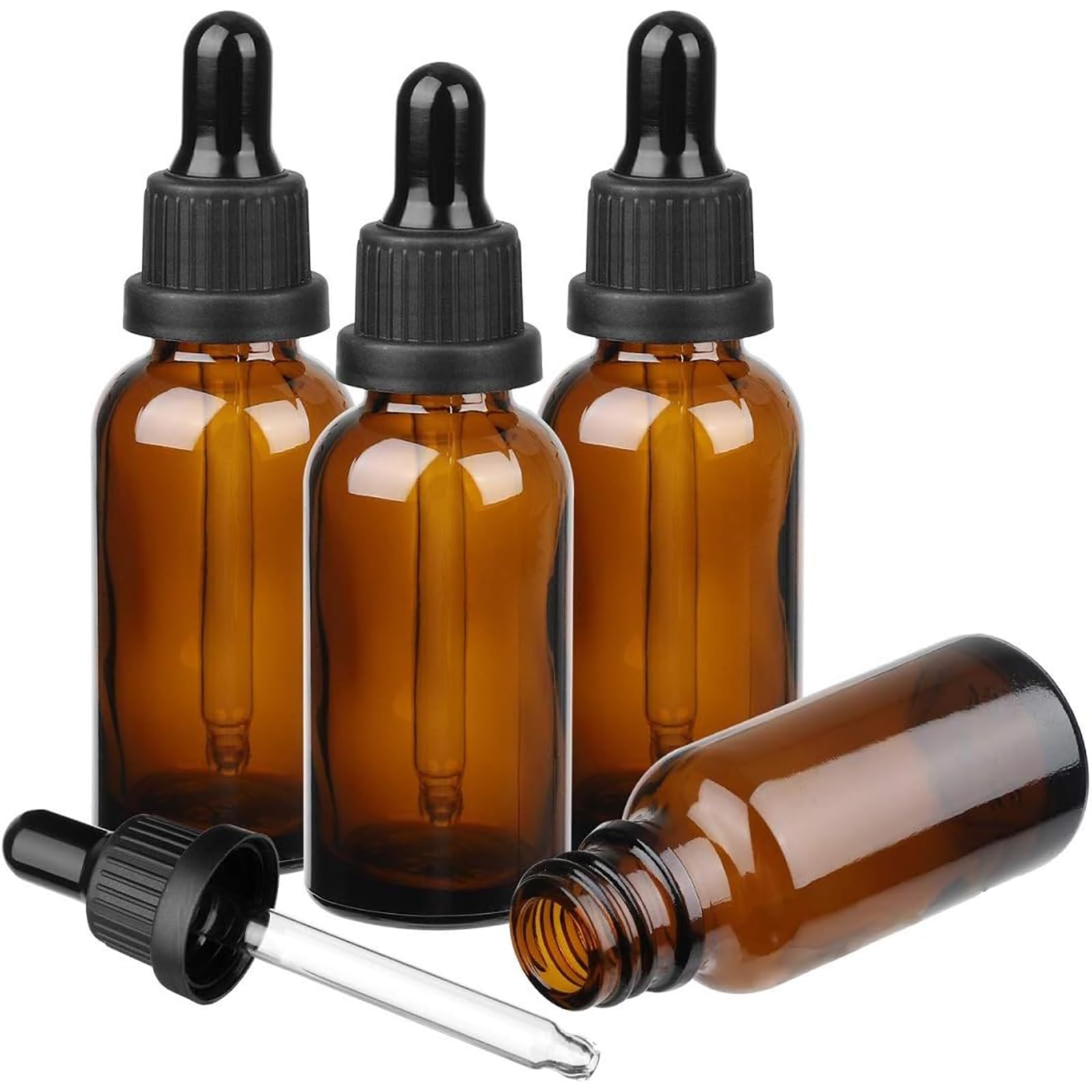 Braune Glasflasche 20 ml mit goldener Pipette