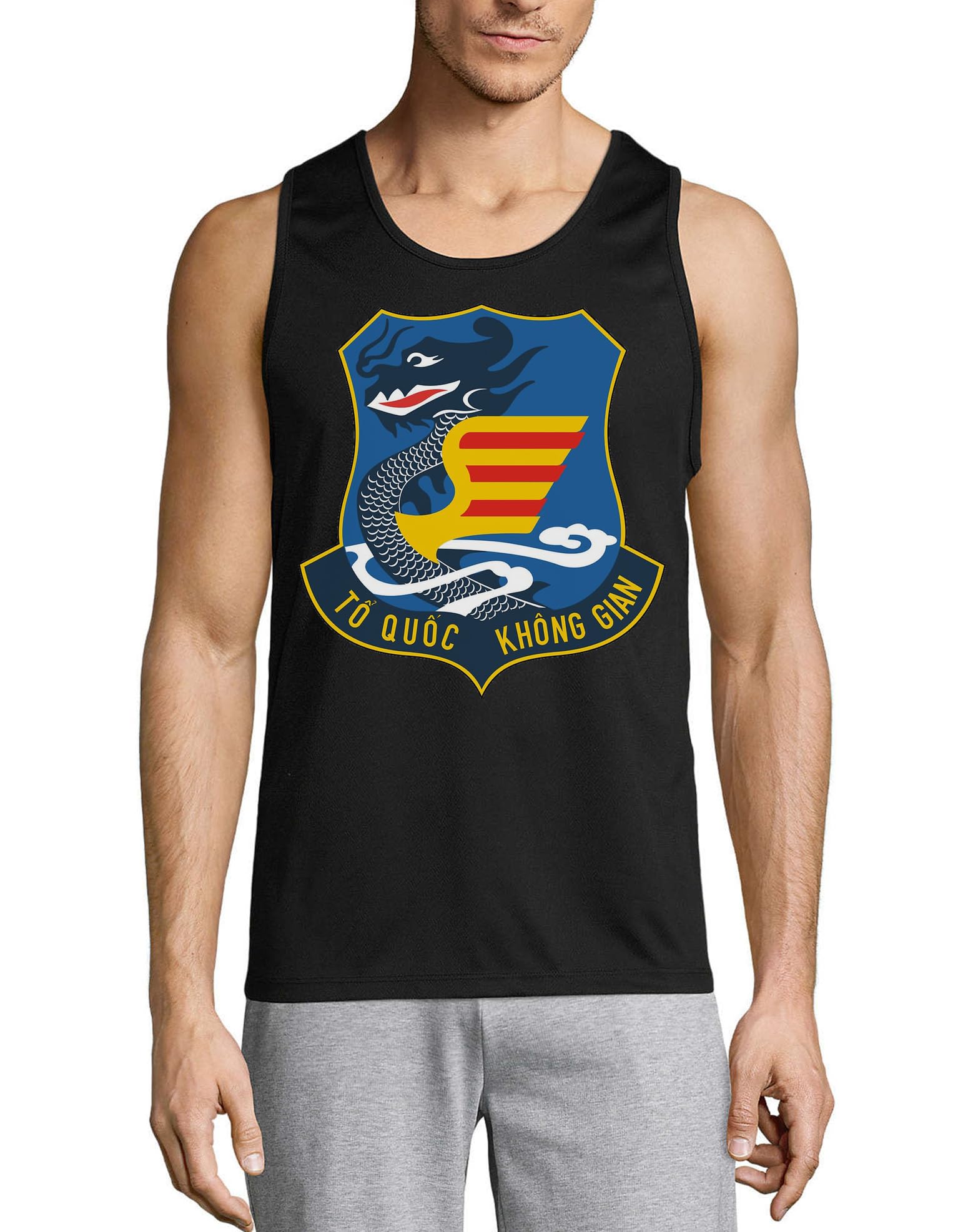 Camiseta sin mangas de algodón premium con escudo histórico militar 3