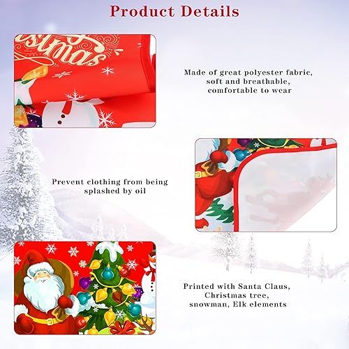 Miniatura 5 de Delantal de Navidad, delantal de Papá Noel, delantal de alce, delantal de cocina, delantal de árbol de Navidad, copo de nieve, muñeco de nieve,