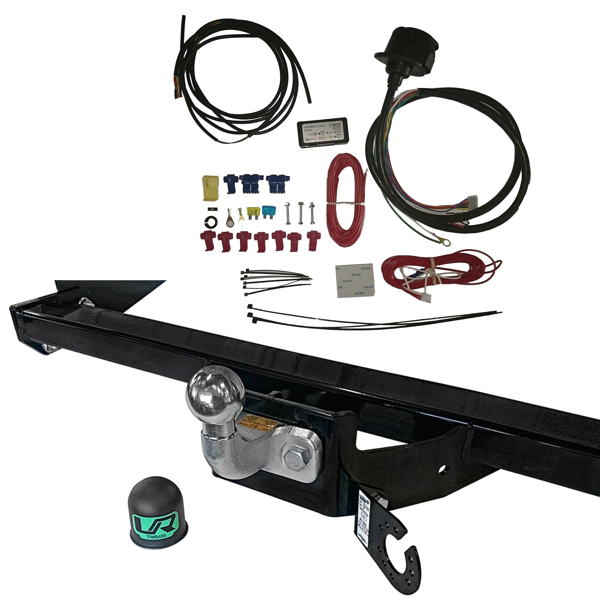 Umbra Rimorchi Stały hak holowniczy i okablowanie 13P C2 kompatybilne z Ford TRANSIT CUSTOM 14090/SF 10/2012-nowsze