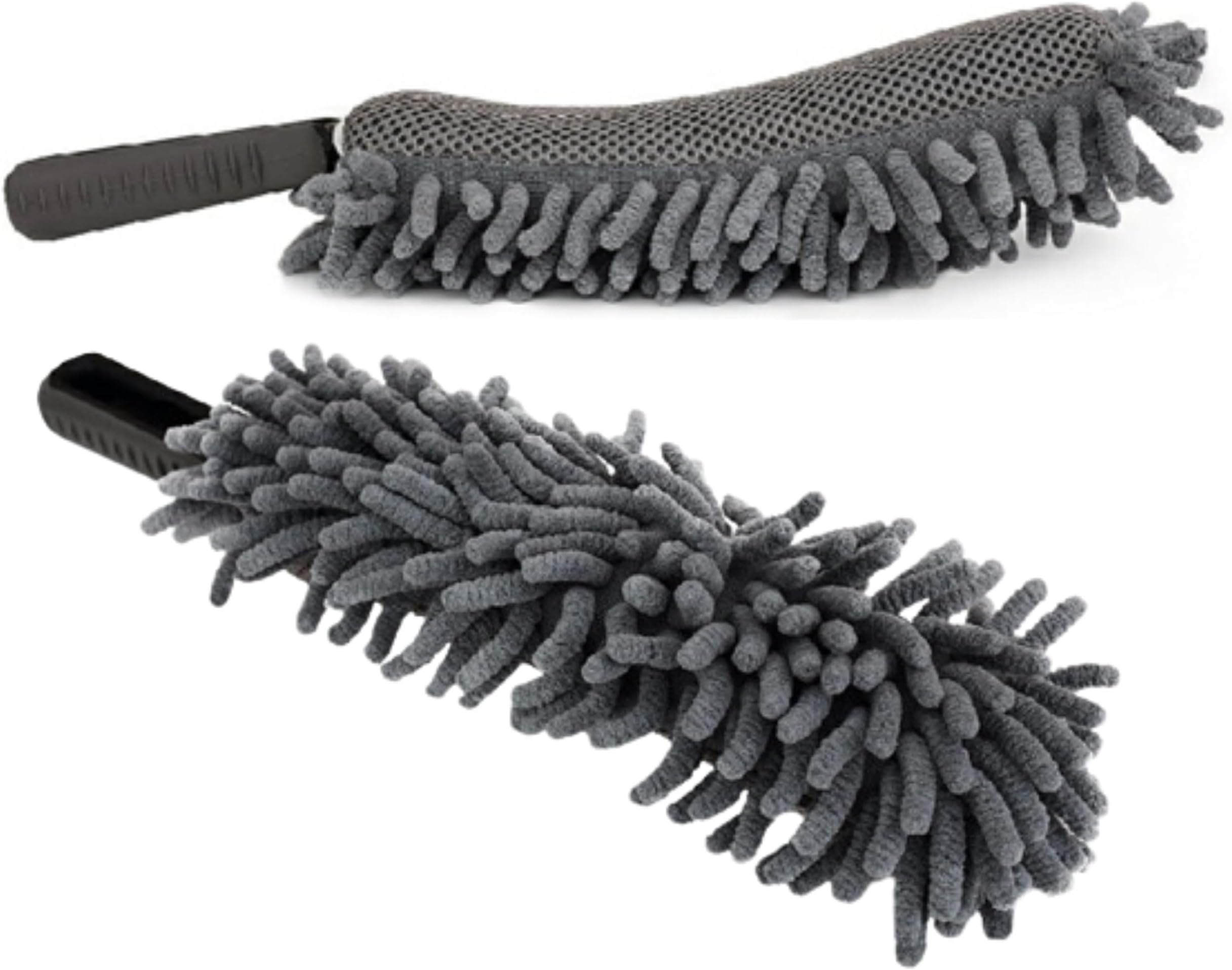 – 2 in 1 Flexible Wheel Cleaning Brush, Twin Pack Microfiber and Alloy Brush Head for Scratch Free Deep Cleaning of Car Rims, Essential for Professional Valeters and Car Owners